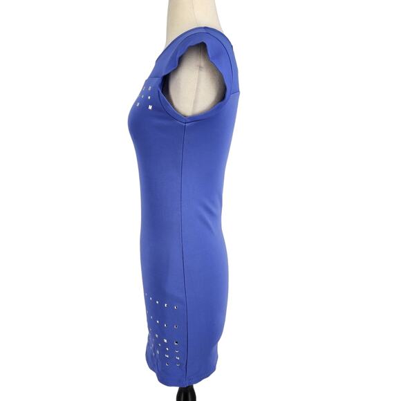 Nicole Miller Stretch Mini Dress With Metal Rock studs - Picture 4 of 6